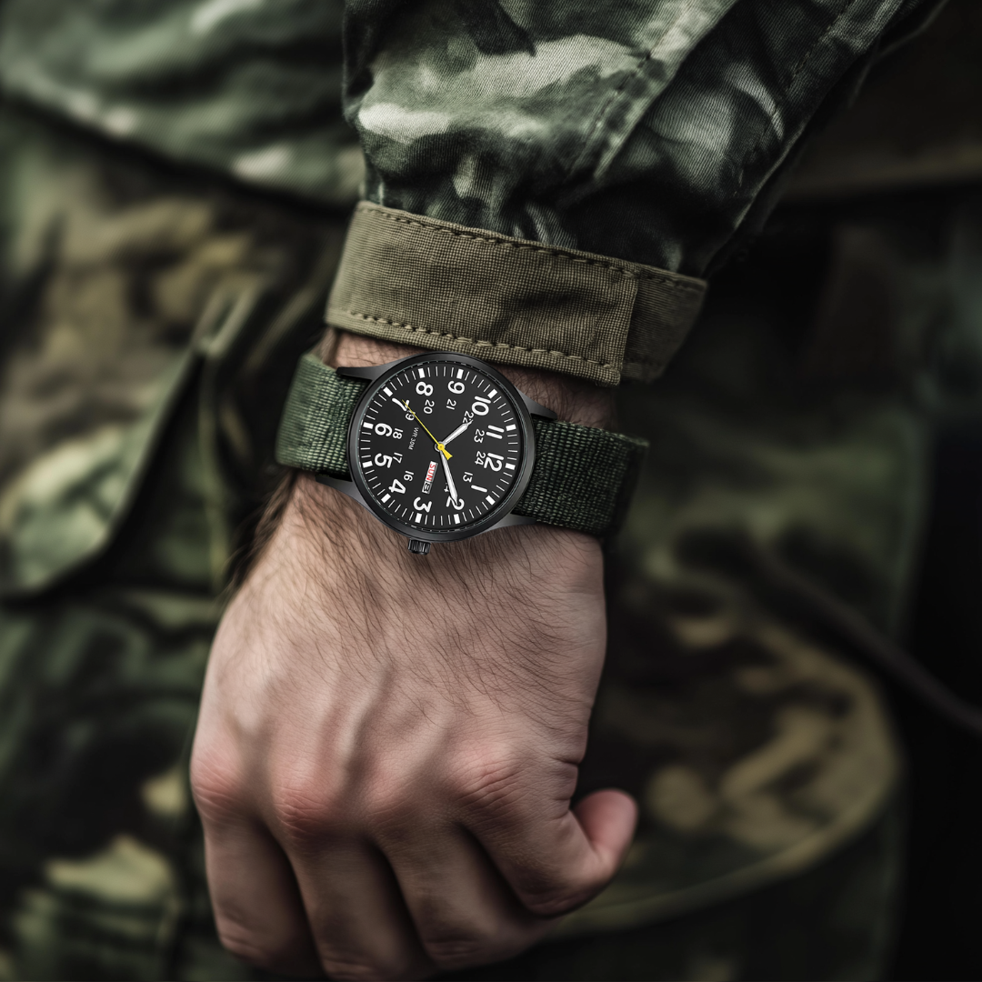 Duurzaam heren outdoor horloge – waterdicht, krasbestendig ontwerp, voor avontuur