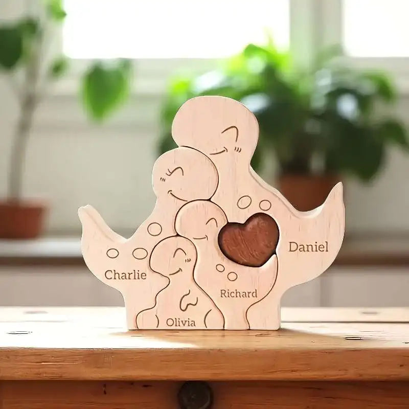 Wood Dinosaur Family Puzzel