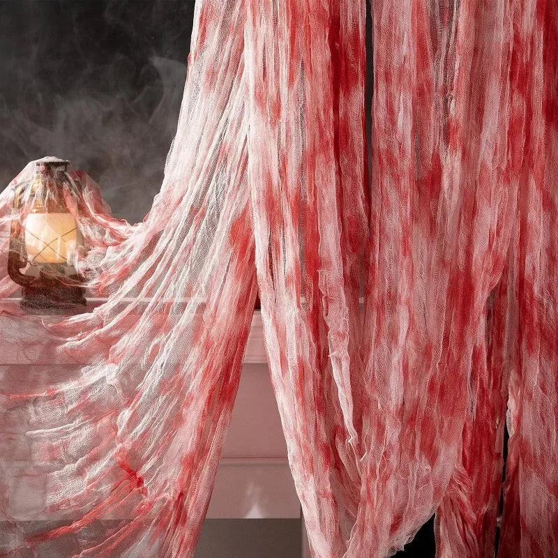 Halloween Griezelig Gaasdoek - Zwarte Decoratie Mesh Stof