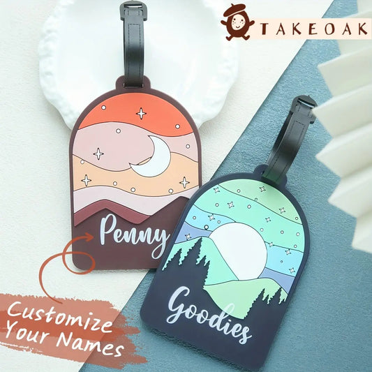 Gepersonaliseerde Siliconen Kofferlabels (2 Stuks) - Naam Travel Tags |