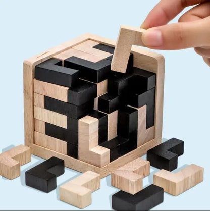 Houten 3D Kubus Puzzel