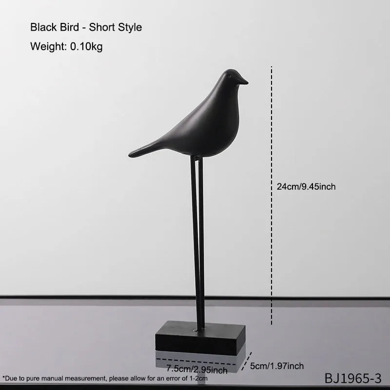 Moderne Hars Vogel Standbeeld - Minimalistische Bureau Decoratie