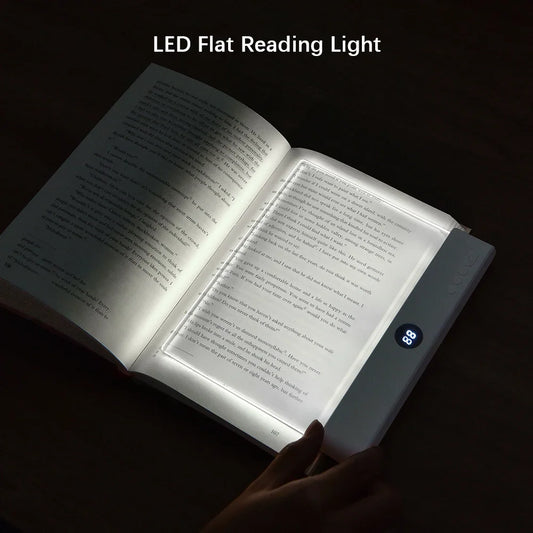 LED Platte Leeslamp – 2-in-1 Oplaadbaar Boekpaneel & Nachtlamp met Timer