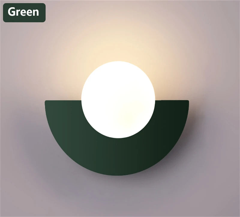 Moderne Halve Cirkel LED Wandlamp - Matglazen Bol Wandlamp