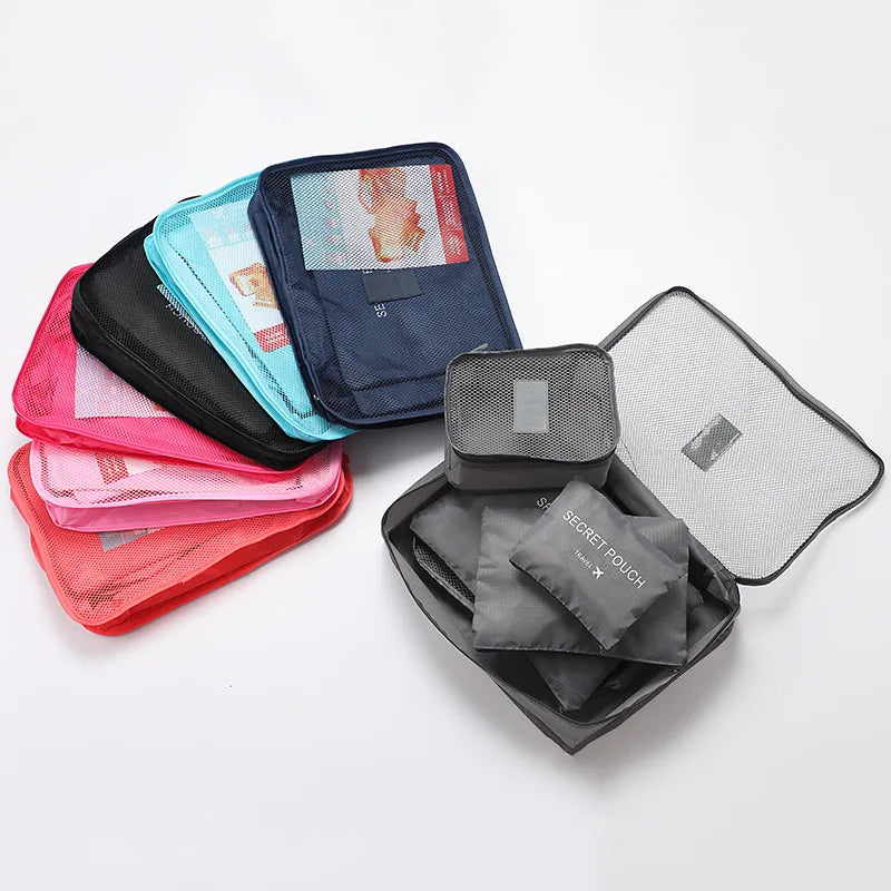6-Delige Reistas Organizer Set - Koffer Inpakblokken