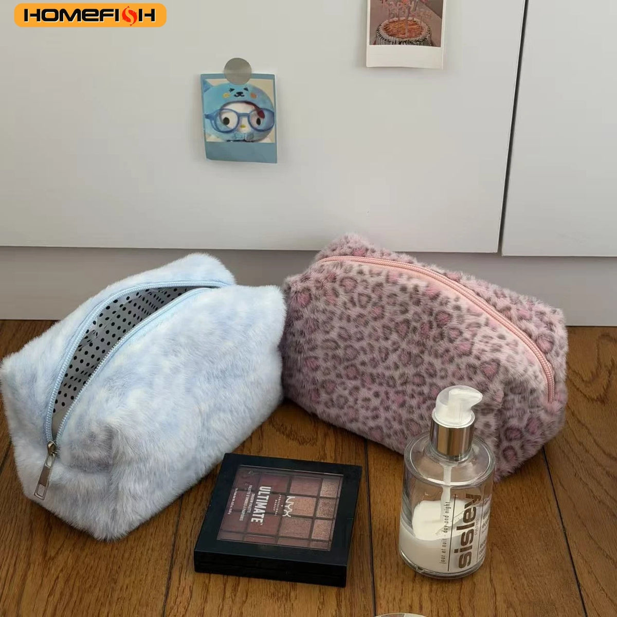 Panterprint Pluche Cosmetica Tas - Grote Make-up Organizer