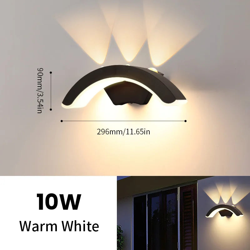 Moderne Gebogen LED Buitenwandlamp