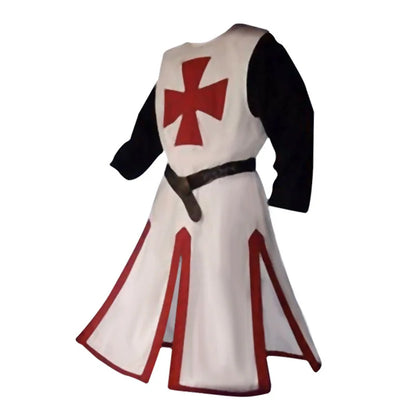 Ridders Templar Kruisvaarder Cosplay Kostuum - Authentieke Tuniek & Kaap Set voor Halloween
