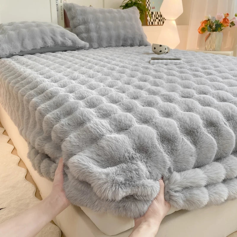 Dikke Pluche Fleece Winter Hoeslaken - Warm Elastisch Hoeslaken