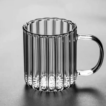 LumiRuffle Luxe Glazen Mokset – Handgemaakt Design voor een Stijlvol Koffiemoment