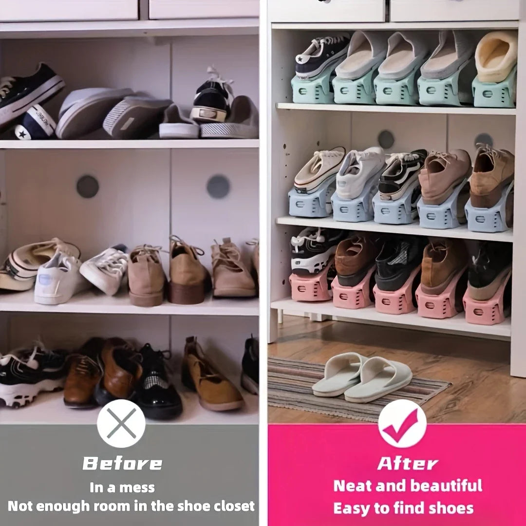 Verstelbare Schoenen-Stackers - Dubbellaagse Ruimtebesparende Organizers