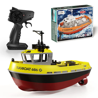 Krachtig Dual Motor RC Sleepboot Model - 1:72 Elektrische Afstandsbediening Boot voor Jongens, Draadloos Plezier