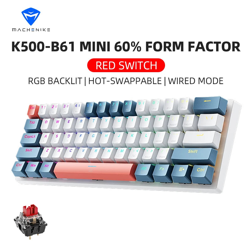 MACHENIKE K500-B61 60% Mechanisch Toetsenbord - Hot-Swappable