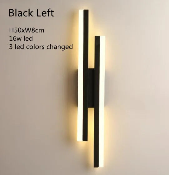 Minimalistische Noordse Lineaire LED Wandlamp – Drie Kleuren Dimbaar
