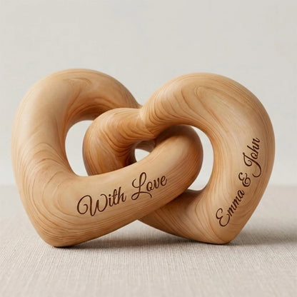 Gepersonaliseerd Houten Ineengevlochten Hart Sculptuur