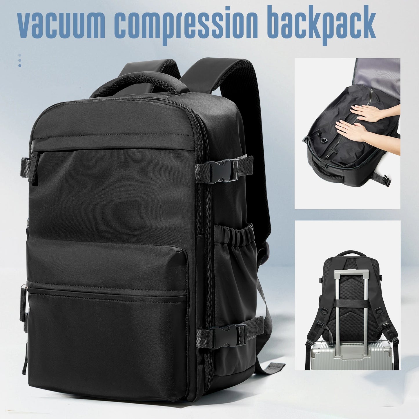 Vacuüm Compressie Rugzak - Uitbreidbare 15,6" Laptop Reistas