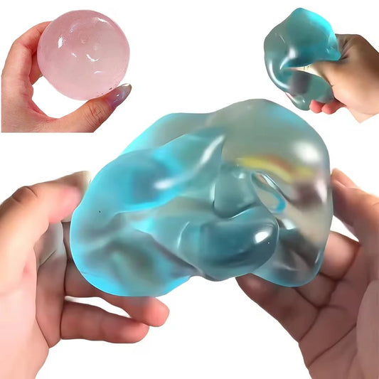 Transparante Mouten Squishy Anti-Stress Bal - Slow-Rise Sensory Fidget