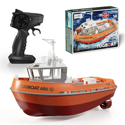 Krachtig Dual Motor RC Sleepboot Model - 1:72 Elektrische Afstandsbediening Boot voor Jongens, Draadloos Plezier