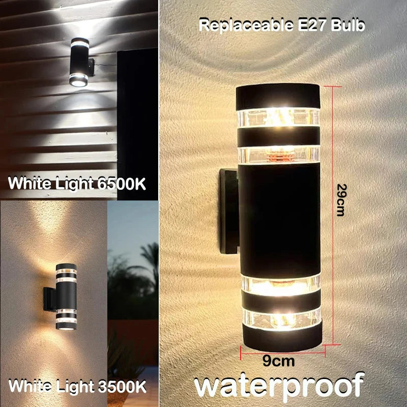 LED Buitenwandlampen E27 Op Neer Buitenwandlamp IP65 Waterdichte LED Wandlamp voor Veranda Voordeur Tuin Wandlamp