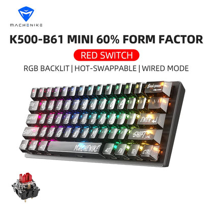 MACHENIKE K500-B61 60% Mechanisch Toetsenbord - Hot-Swappable