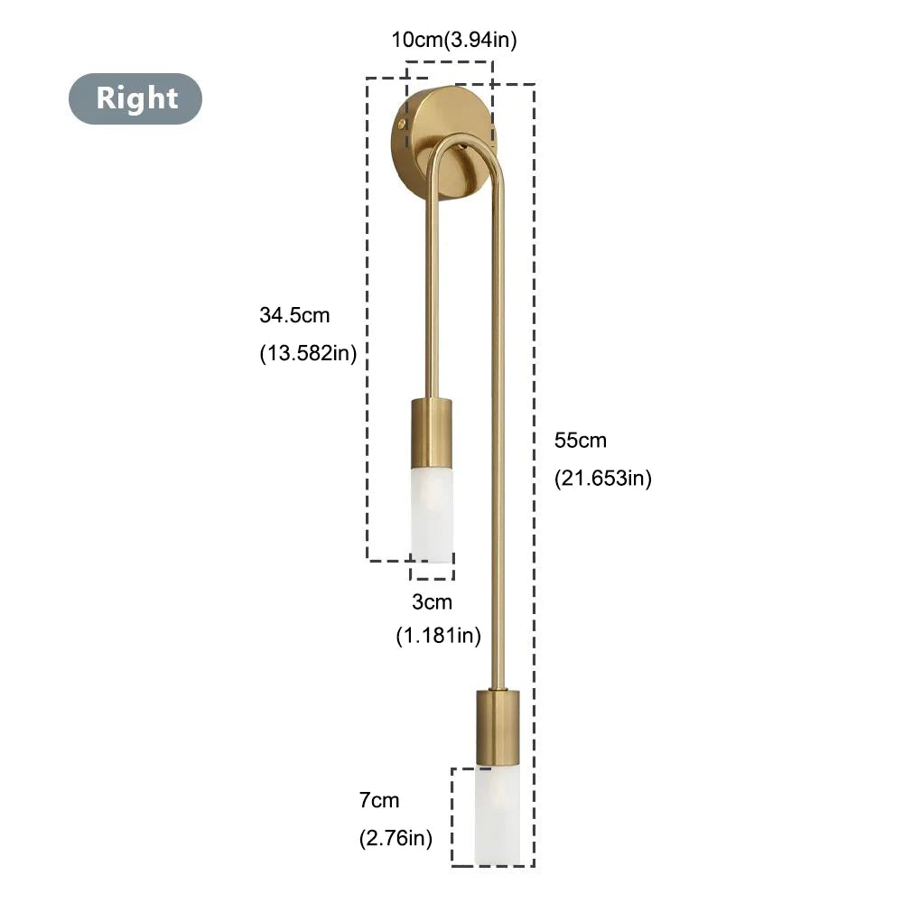 Moderne Messing LED Wandlamp - Minimalistische Design Wandlamp
