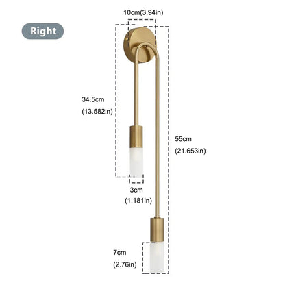 Moderne Messing LED Wandlamp - Minimalistische Design Wandlamp