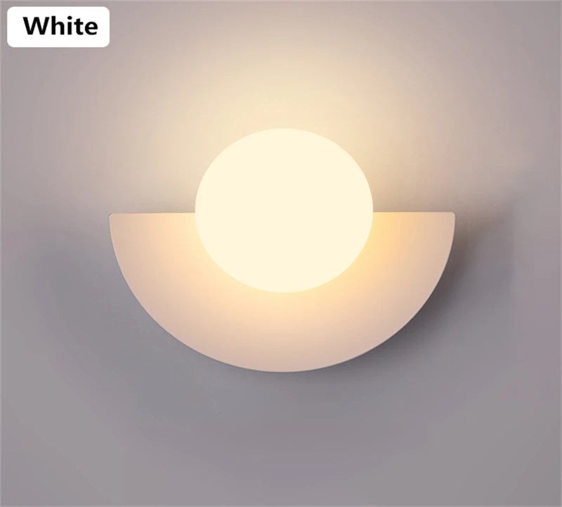 Moderne Halve Cirkel LED Wandlamp - Matglazen Bol Wandlamp