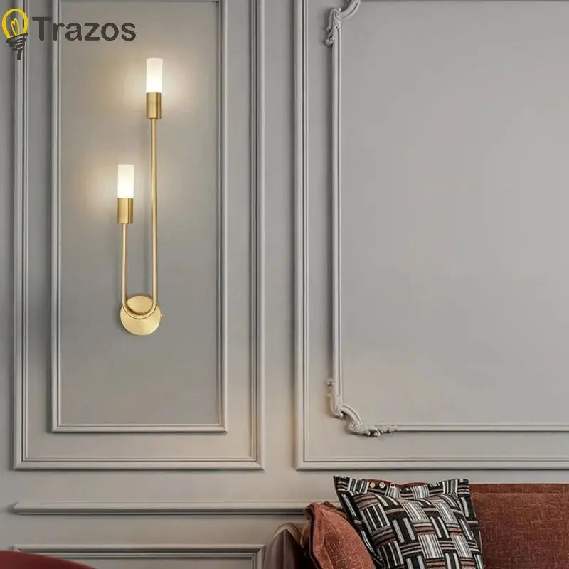 Moderne Messing LED Wandlamp - Minimalistische Design Wandlamp