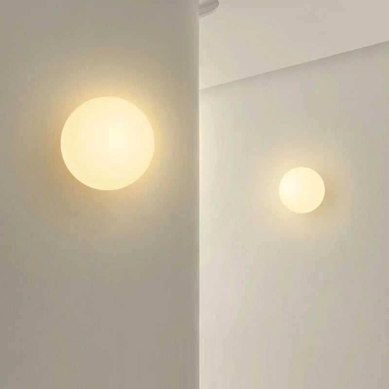 French Bauhaus Glass Wall Sconce - G9 & G4 Milky Glass Globe | Shop