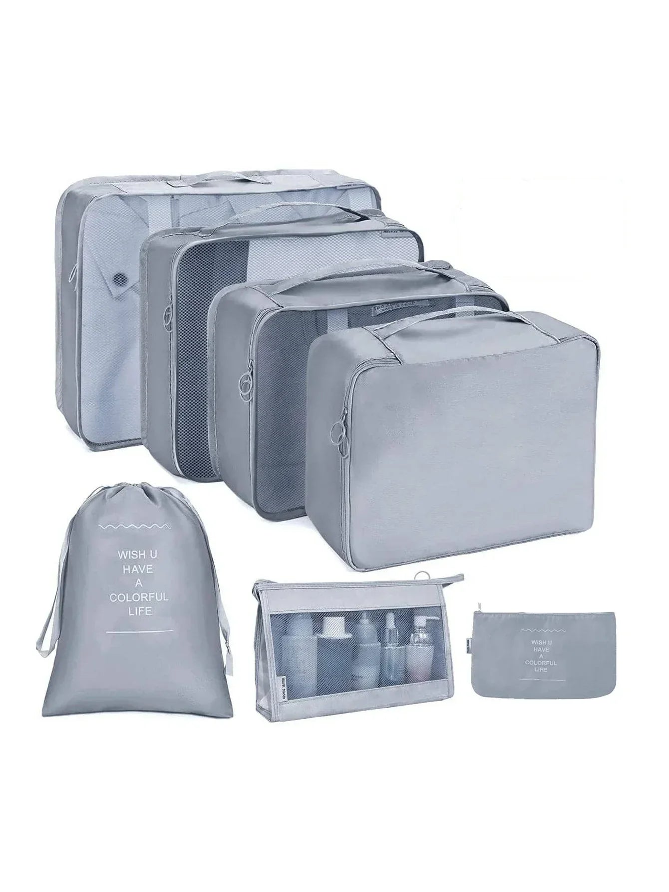 PackWunder Reisorganizer Set 7/8/9/10-delig | Opvouwbare Koffer-organizer | Voor kleding, schoenen & accessoires