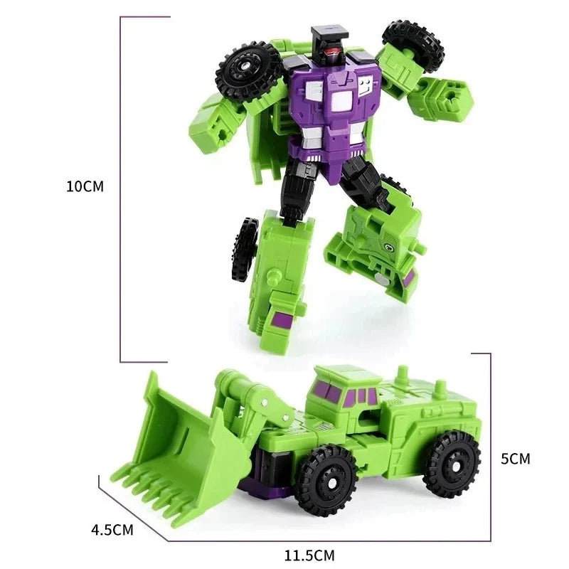 Mini 6-in-1 Transformerende Devastator Actiefiguur - Groene Robot Speelgoed voor Kinderen, Perfect Cadeau voor Kinderen 22cm (8.6 inch)