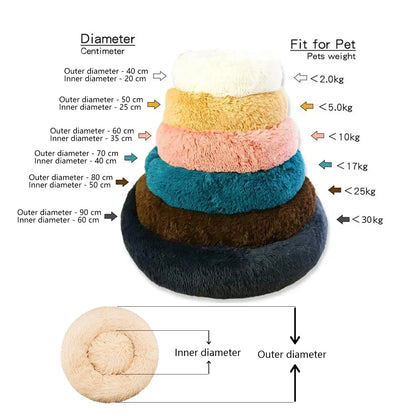 Kalmerende Pluche Hondenmand - Ronde Donut Dierenmand