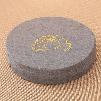 40x6cm Yoga Meditatie Linnen Kussen Stevig Lotus Textuur Meditatie Kussen Rugsteun Kussen Tatami Mat Afneembaar Wasbaar
