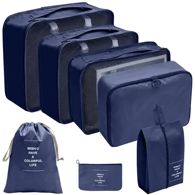PackWunder Reisorganizer Set 7/8/9/10-delig | Opvouwbare Koffer-organizer | Voor kleding, schoenen & accessoires