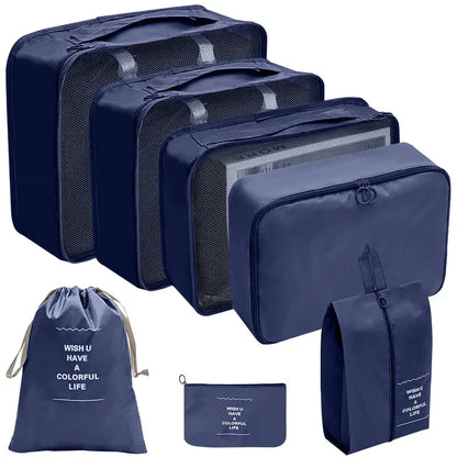 PackWunder Reisorganizer Set 7/8/9/10-delig | Opvouwbare Koffer-organizer | Voor kleding, schoenen & accessoires