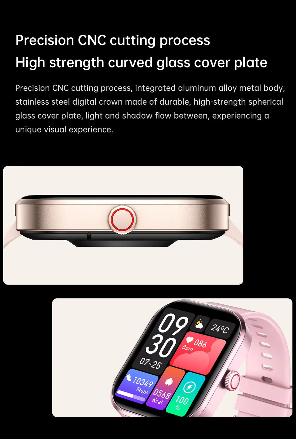 2025 Gezondheids Smartwatch BP+ECG+HRV+BG Monitor met SpO2, Hartslag, Slaap & Fitness Tracking