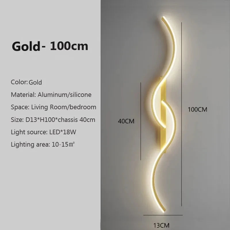 Moderne LED Wandlamp Minimalistische Led Verlichting Slaapkamer Bedlamp Lang Strip Wandlampen Woonkamer Bank Binnenverlichting