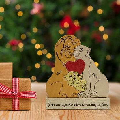 Wood Lion King Family Puzzel