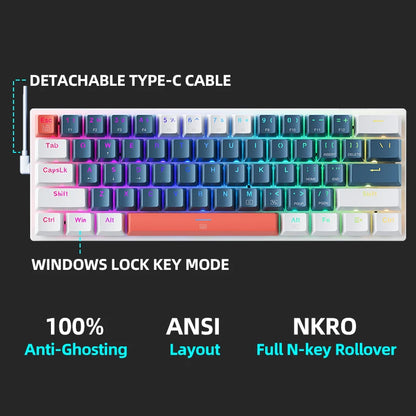 MACHENIKE K500-B61 60% Mechanisch Toetsenbord - Hot-Swappable