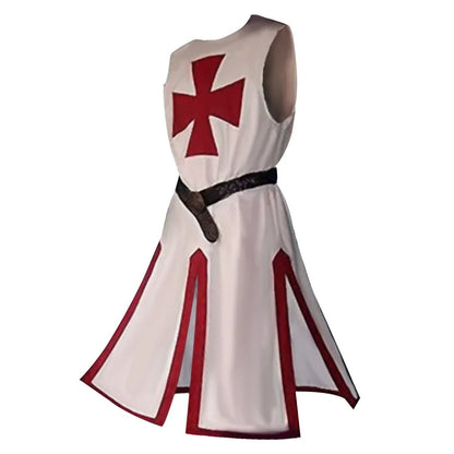 Ridders Templar Kruisvaarder Cosplay Kostuum - Authentieke Tuniek & Kaap Set voor Halloween