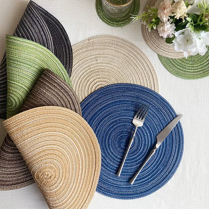 Ronde Gevlochten Katoenen Placemats & Onderzetters - Hittebestendig
