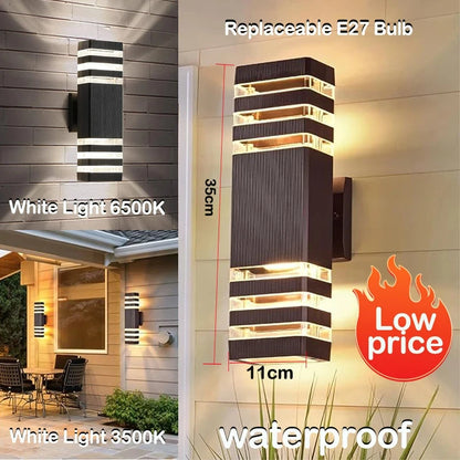 LED Buitenwandlampen E27 Op Neer Buitenwandlamp IP65 Waterdichte LED Wandlamp voor Veranda Voordeur Tuin Wandlamp
