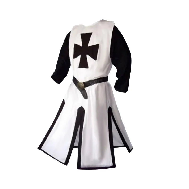 Ridders Templar Kruisvaarder Cosplay Kostuum - Authentieke Tuniek & Kaap Set voor Halloween