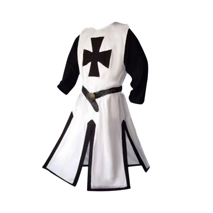 Ridders Templar Kruisvaarder Cosplay Kostuum - Authentieke Tuniek & Kaap Set voor Halloween