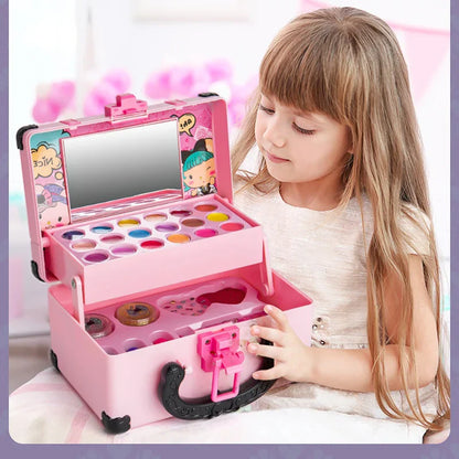Prinsessen Make-up Speelset voor Kinderen - Veilige, Niet-Toxische Cosmetica Kit met Lippenstift & Oogschaduw