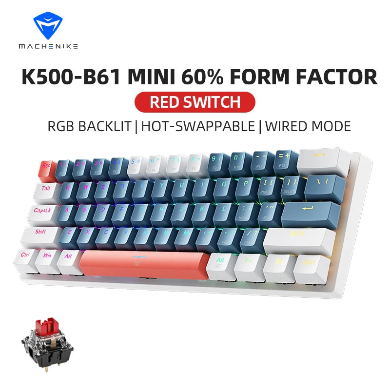 MACHENIKE K500-B61 60% Mechanisch Toetsenbord - Hot-Swappable