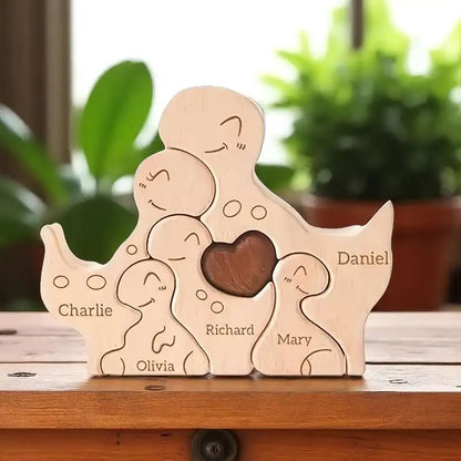 Wood Dinosaur Family Puzzel