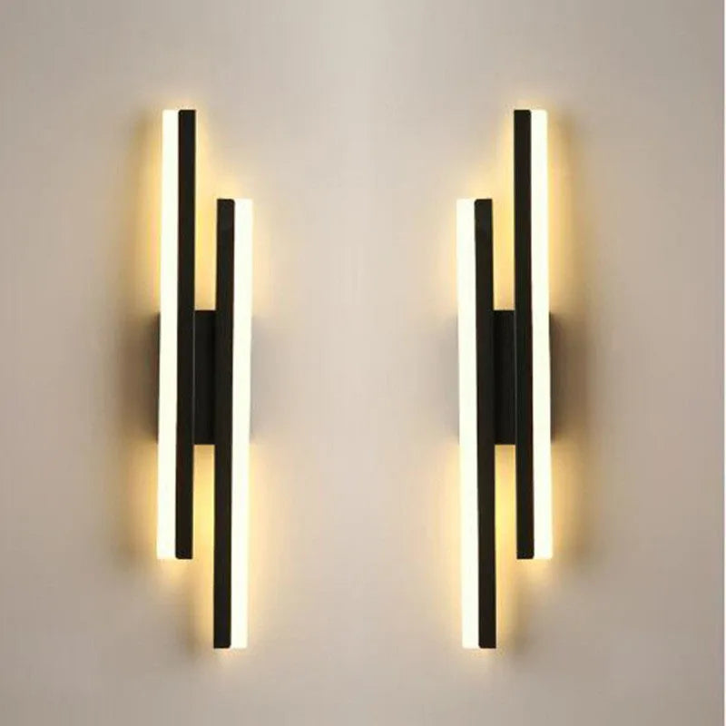 Minimalistische Noordse Lineaire LED Wandlamp – Drie Kleuren Dimbaar