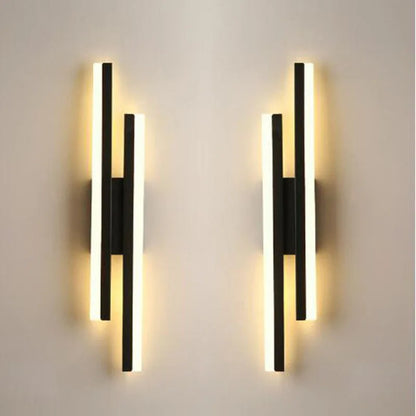 Minimalistische Noordse Lineaire LED Wandlamp – Drie Kleuren Dimbaar