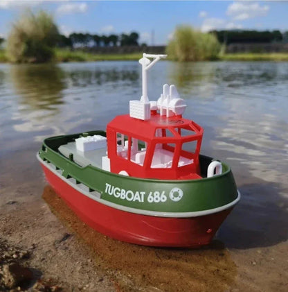Krachtig Dual Motor RC Sleepboot Model - 1:72 Elektrische Afstandsbediening Boot voor Jongens, Draadloos Plezier